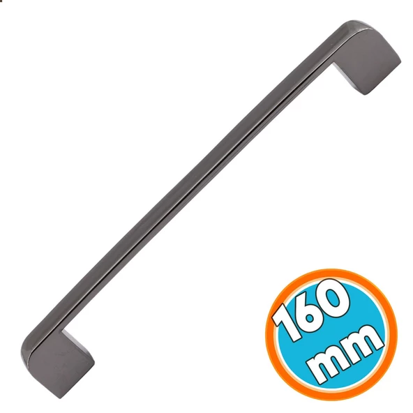 Mobilya Mutfak Dolap Çekmece Dolabı Kapak Metal Kulpu Kulbu Kulpları Füme Oval 160 Mm
