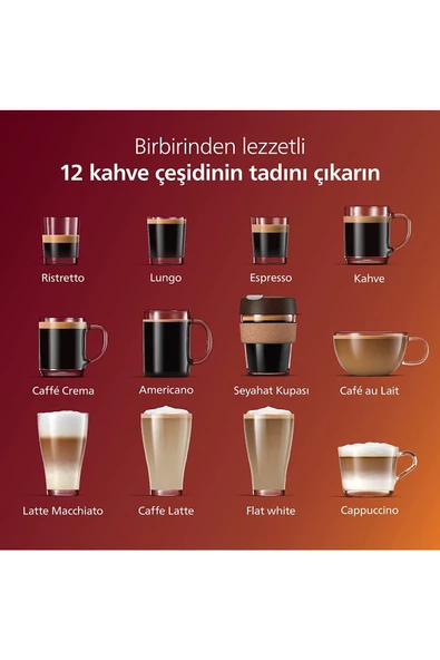 Philips Lattego Tam Otomatik PREMİUM 12 Farklı Kahve EP5443 Krom-Beyaz Kahve ve Espresso Makinesi - 6