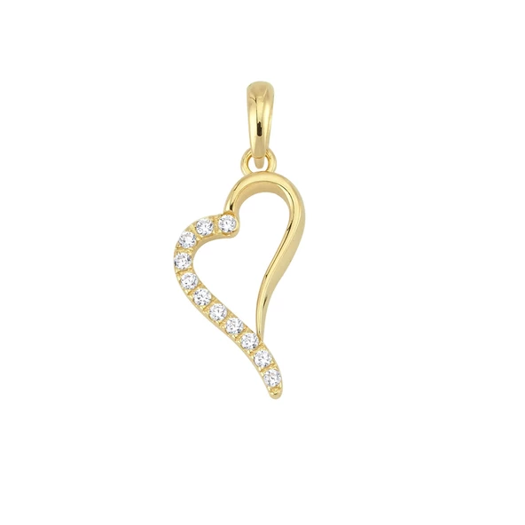 14 Ayar Altın Taşlı Kalp Kolye Ucu 0,87 gr