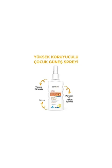 Dermokil Yüksek Koruyucu Çocuk Güneş Spreyi 50 spf 200 ml x 2 Adet - 3