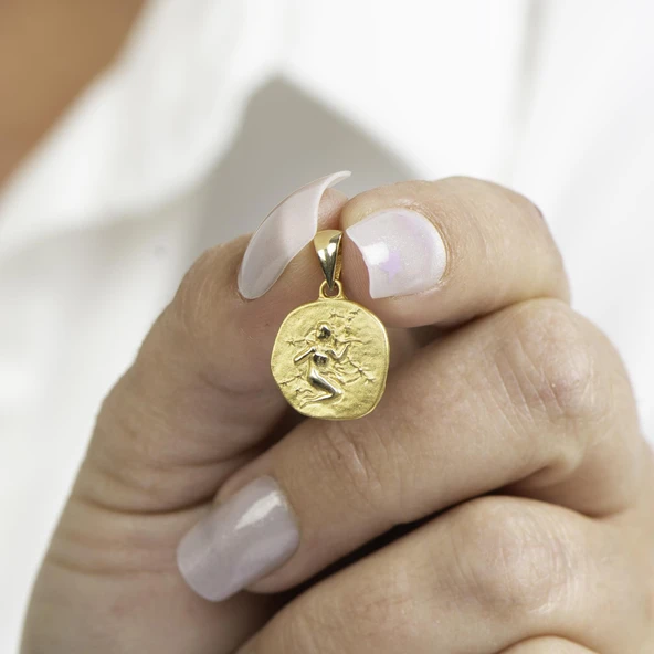 14 Ayar Altın Başak Burç Kolye Ucu 2,31 gr - 6