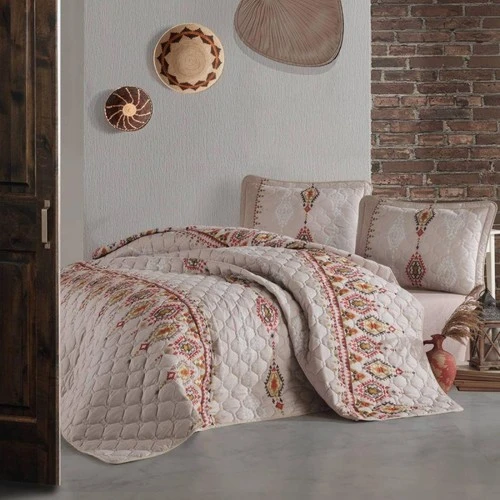 Clasy Tek Kişilik Yatak Örtüsü Ethnica Bej ürün görseli