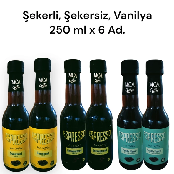 MCA Espresso Soğuk Kahve (Karışık Koli) 250 ML x 6 Adet