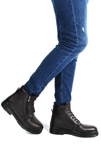 Bulldozer 220235 Kahve %100 Deri Erkek Kışlık Bot Ayakkabı - Resim 2