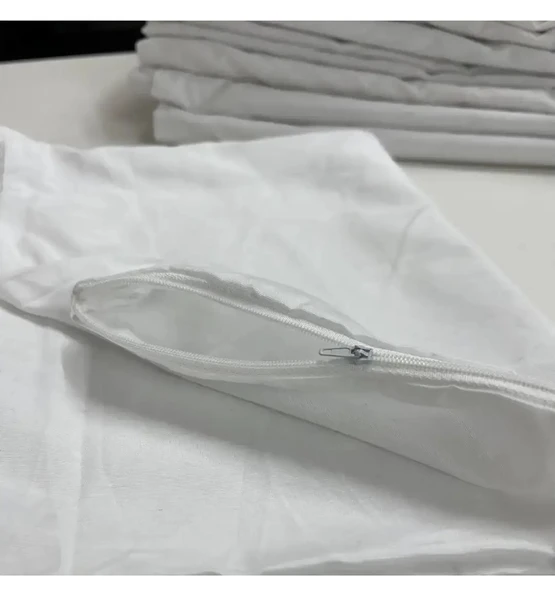 Mandaş 100 Adet Yastık Astarı Kılıfı Pamuklu Beyaz Fermuarlı (50x70) - 2