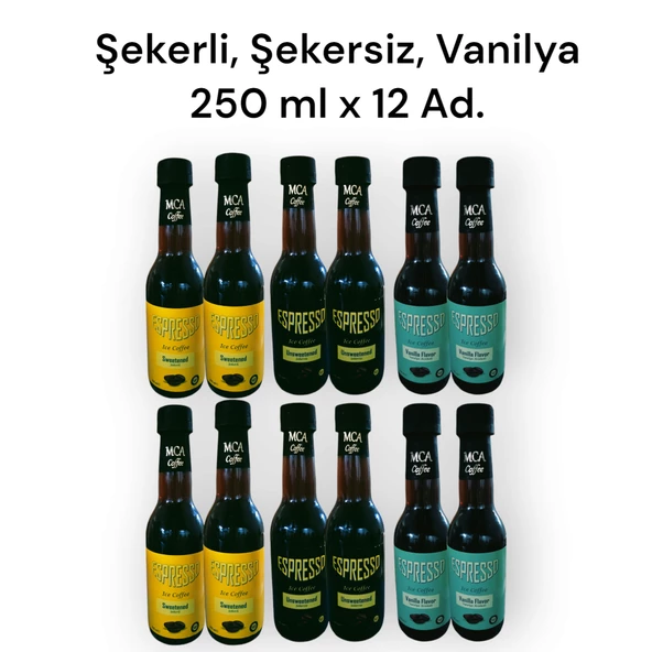 MCA Espresso Soğuk Kahve (Karışık koli) 250 ML x 12 adet