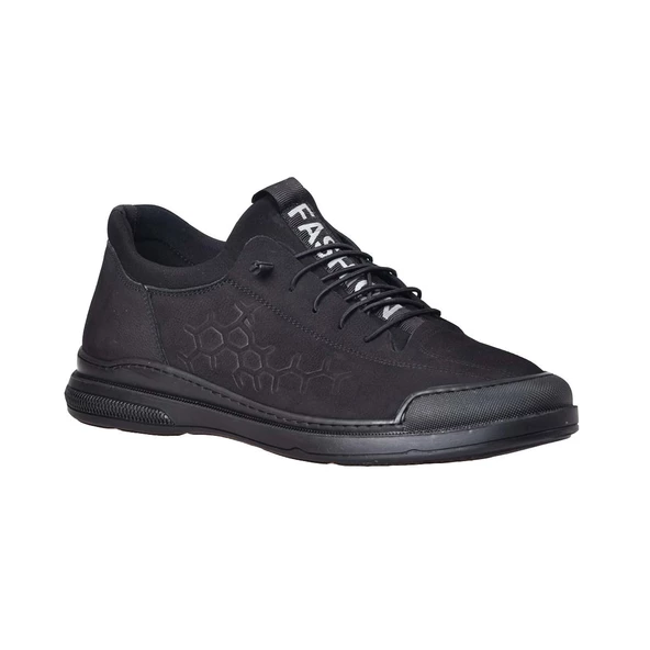 Tardelli 3747 Nbk Siyah Kauçuk Deri Erkek Casual Ayakkabı - Resim 2