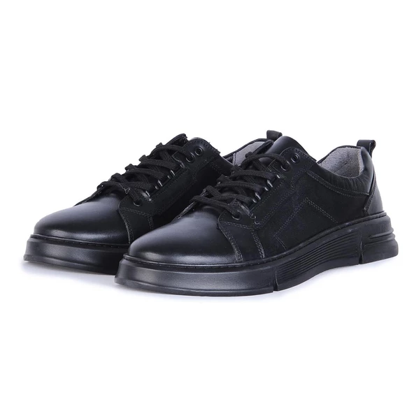 Mp 242-4565Mr Siyah %100 Deri Günlük Erkek Casual Ayakkabı