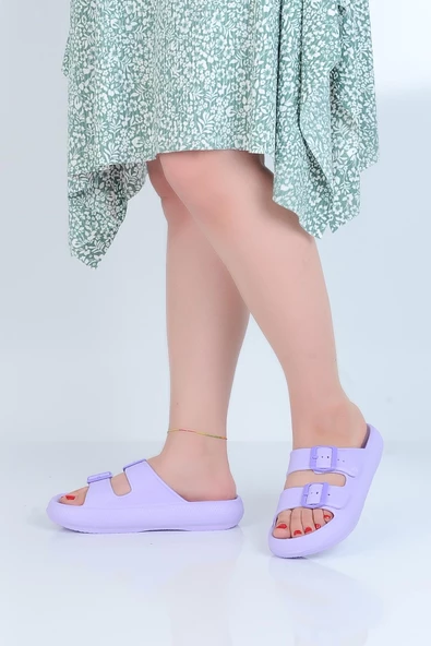 Apella E-800-1 Çift Toka Eva Kadın Düz Terlik - 3