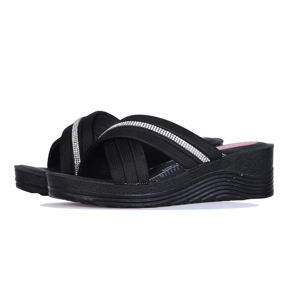 Apella 426-21 Zilan Siyah Kadın 7Cm Topuklu Terlik ürün görseli 1