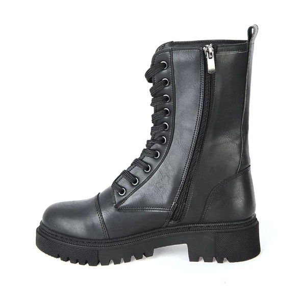MP 222-2738Zn Siyah Kadın Düz Bot - 3