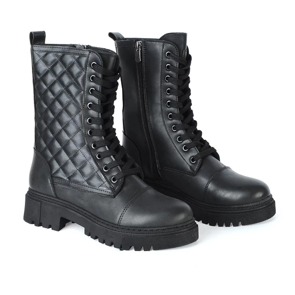 MP 222-2738Zn Siyah Kadın Düz Bot