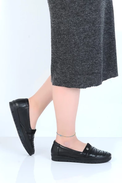 Alens K45 Hakiki Deri Kadın Düz Babet Ayakkabı - Resim 4