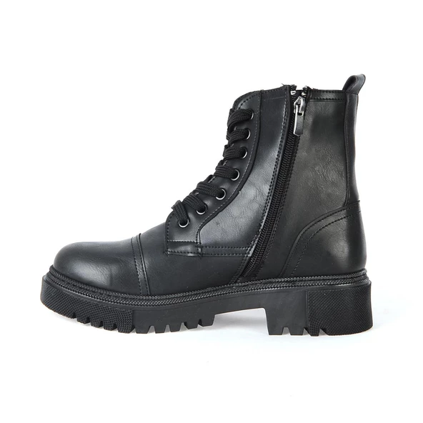 MP 222-2736Zn Siyah Kadın Düz Bot - 3