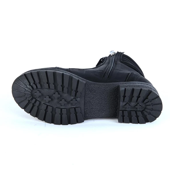 Twingo 285 Siyah Zümrüt Kürklü Kadın Düz Bot - Resim 3