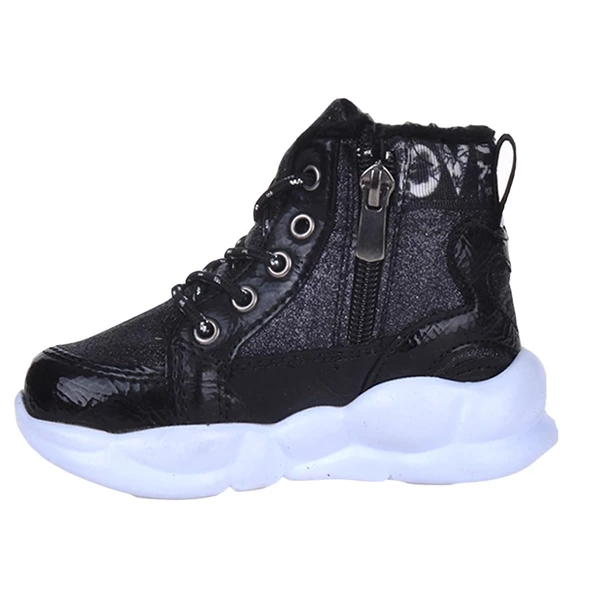 Twingo 7505 Siyah Termal Kürklü Kız Çocuk Bebe Bot Ayakkabı - Resim 3