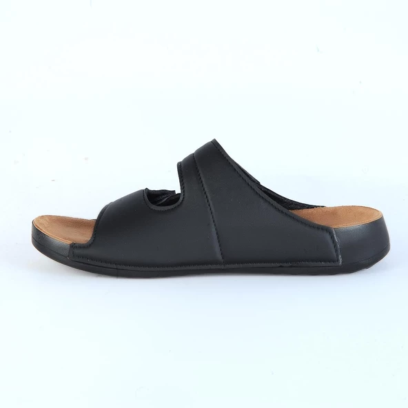 Ayakcenter Naturella Siyah Cırtlı Kadın Düz Terlik - Resim 2