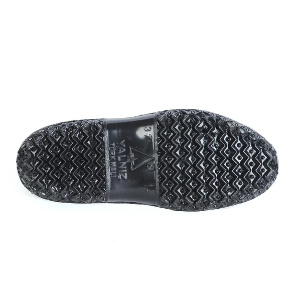 Ayakcenter Mes Siyah Astarlı Kadın Lastik Babet Ayakkabı - Resim 4