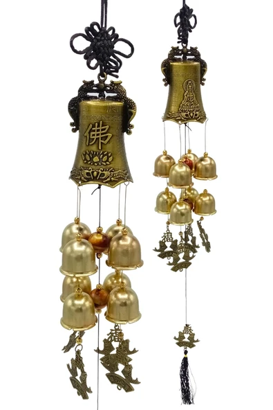Çin Feng Shui Rüzgar Çanı Dekoratif Büyük Zil Sekiz Çan - 8