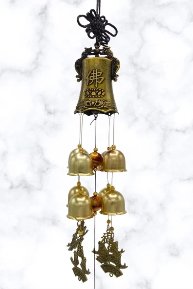 Çin Feng Shui Rüzgar Çanı Dekoratif Büyük Zil Sekiz Çan - 10