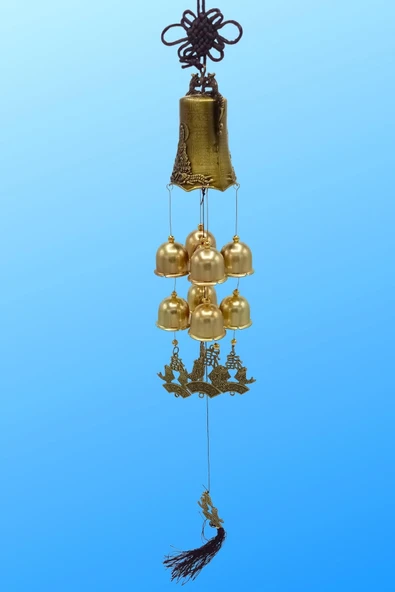 Çin Feng Shui Rüzgar Çanı Dekoratif Büyük Zil Sekiz Çan - 11