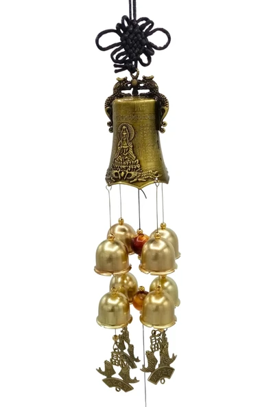 Çin Feng Shui Rüzgar Çanı Dekoratif Büyük Zil Sekiz Çan - 12