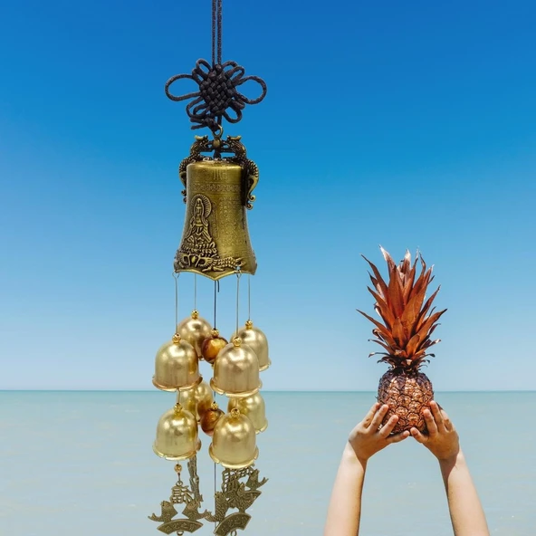 Çin Feng Shui Rüzgar Çanı Dekoratif Büyük Zil Sekiz Çan - 3