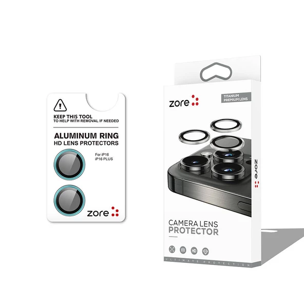 Vendas iPhone 16 Plus Zore CL-12 Premium Safir Parmak İzi Bırakmayan Anti-Reflective Kamera Lens Koruyucu - 3