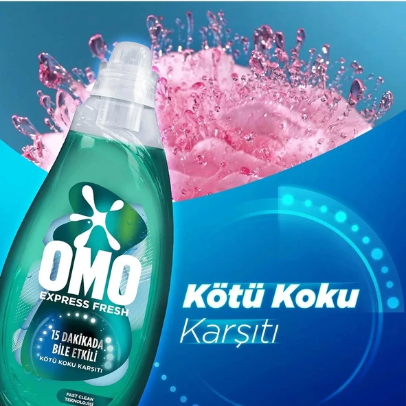 Omo Express Fresh Kötü Koku Karşıtı Beyaz & Renkliler Sıvı Çamaşır Deterjanı 1480 Ml x 2 Adet - 5