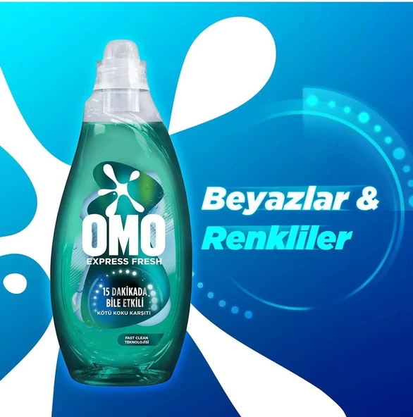 Omo Express Fresh Kötü Koku Karşıtı Beyaz & Renkliler Sıvı Çamaşır Deterjanı 1480 Ml x 2 Adet - 7