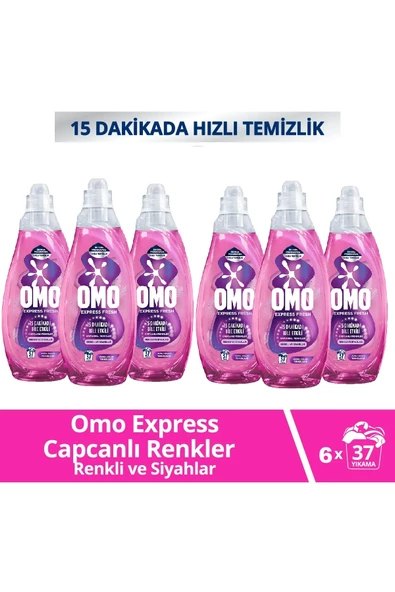 Omo Express Fresh Capcanlı Renkler Renkli & Siyahlar Sıvı Çamaşır Deterjanı 1480 Ml x 6 Adet