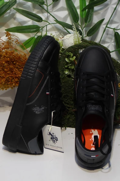 U.S. Polo Assn. Mayk Siyah Orijinal Ürün Sneaker Erkek Ayakkabı - Resim 5