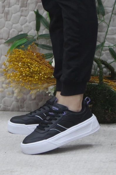 Kinetix Adexa Pu W Siyah Beyaz Hafif Rahat Orijinal Ürün Sneaker Kadın Ayakkabı - 3