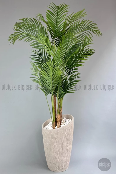 BİÇİÇEK   Yapay Areka Palmiyesi 250 cm lux dış mekan saksıda - Resim 9