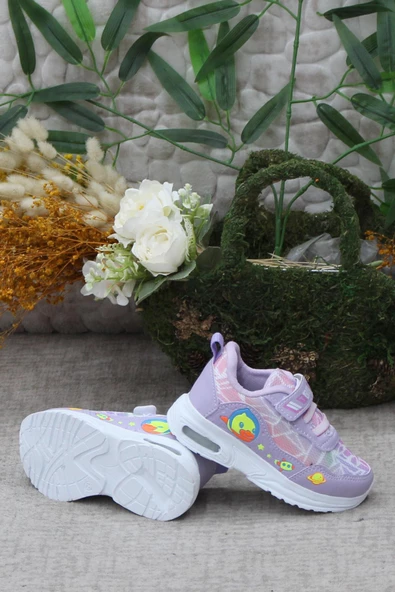 Fort 0775 Lila Figürlü Hafif Taban Işıklı Kız Çocuk Ayakkabı - 5