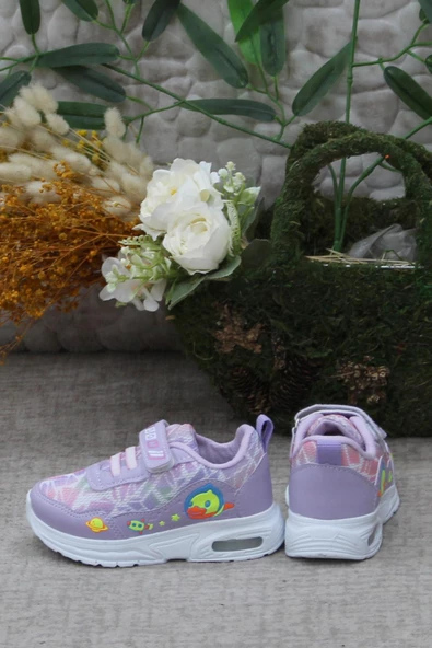 Fort 0775 Lila Figürlü Hafif Taban Işıklı Kız Çocuk Ayakkabı - 4