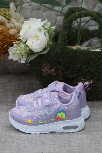Fort 0775 Lila Figürlü Hafif Taban Işıklı Kız Çocuk Ayakkabı - 3