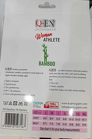 Q-EN Kadın Bambu Likralı Geniş Askılı Atlet 701 - 1 Adet - 3