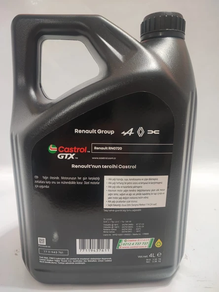 CASTROL GTX 5W-30 RN720 4LT MOTOR YAĞI RENAULT - Resim 2