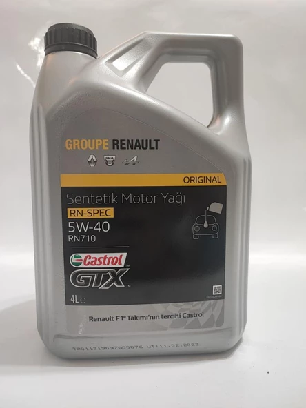 CASTROL GTX 5W-40 4LT MOTOR YAĞI RENAULT DOLUM YAĞI