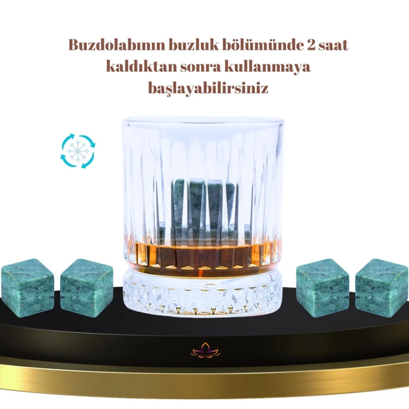 Perlotus Doğal Granit Mermer Viski Taşı 4’lü Özel Seri Sertifikalı - 3