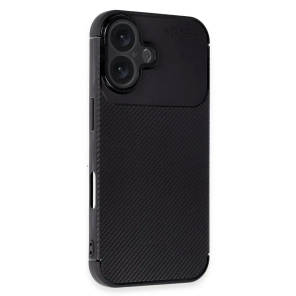 Gpack Apple iPhone 16 Kılıf Negro Karbon Kamera Korumalı Silikon