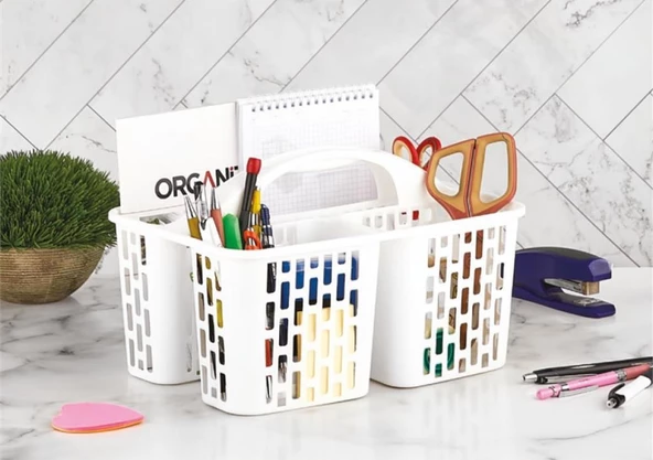 Geseus Taşıma Saplı Buzdolabı,Mutfak,Banyo Duzenleyici Organızer Beyaz-8114 - 8