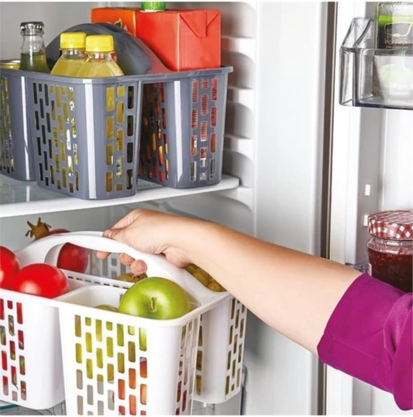 Geseus Taşıma Saplı Buzdolabı,Mutfak,Banyo Duzenleyici Organızer Beyaz-8114 - 5
