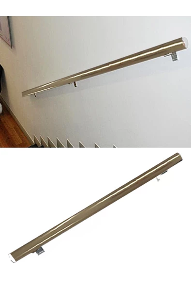 Kamataş   Alüminyum Bronz Merdiven Tutamak, Korkuluk Yaşlı Engelli Duvar Tutamağı 200 Cm. Istenilen Ölçüde