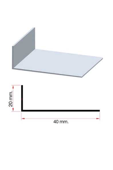 Kamataş   Alüminyum Köşebent L Profil 40*20 Antrasit 100 Cm. İstediğin Ölçüde - 2