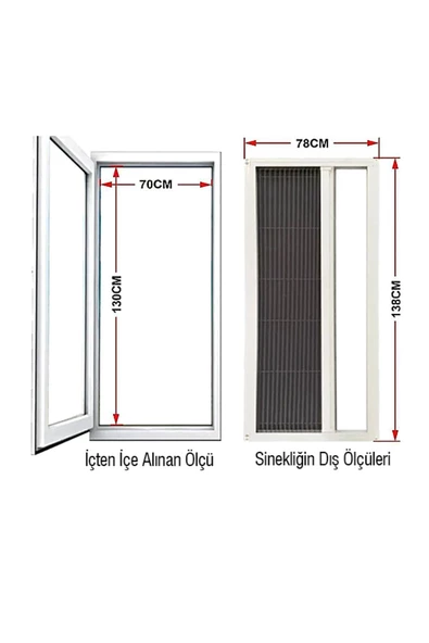 Kamataş   Akordeon Pileli Pilise Kapı Vizon Sineklik Max: 90X210 İstenilen Ölçüde - 2