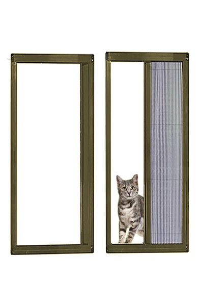 Kamataş   Akordeon Pilise Yırtılmaz Ped Kedi Tüllü Kapı Sineklik Vizon (90X210) İstenilen Ölçüde