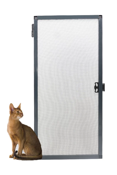 Kamataş   Yırtılmaz Menteşeli Pencere Kedi Sinekliği (Pet Tül) Antrasit 70X130 Cm. Özel Ölçü Verebilirsiniz.