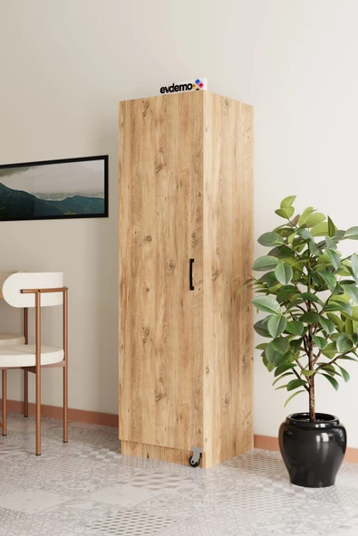 Evdemo Elzem Tek Kapaklı Erzak Kiler Dolabı Atlantik Çam - 3